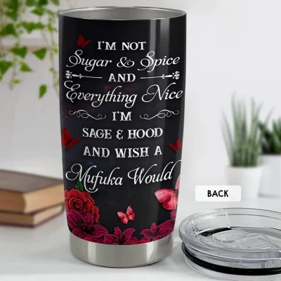 SANDJEST Sugar Skull Tumbler Sugar And Spice 20oz Tumblers with Lid Gift for Women Girl Friends Christmas Birthday